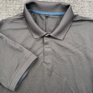 Lululemon Tech Pique Polo Shirt‎ Mens Medium Live In Practice Gray Golf Vents
